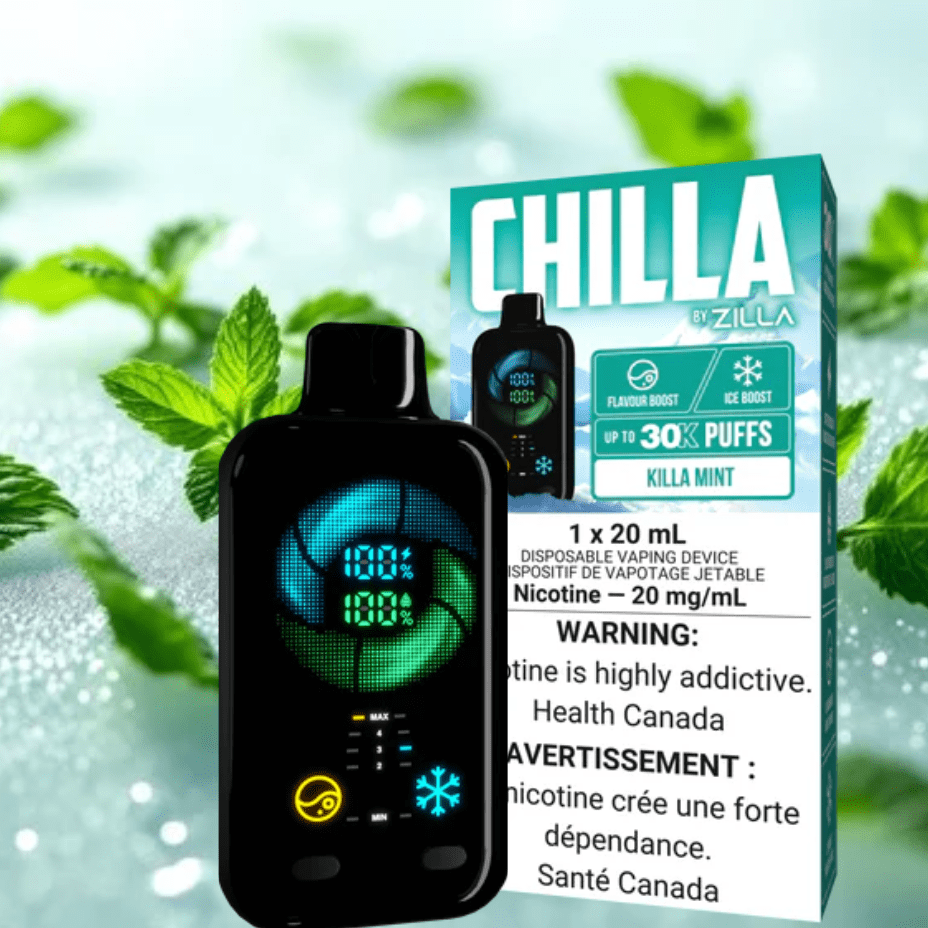 Chillin by Zilla 30k Disposable Vape-Killa Mint Vapexcape Vape and Bong Chilla Regina Saskatchewan