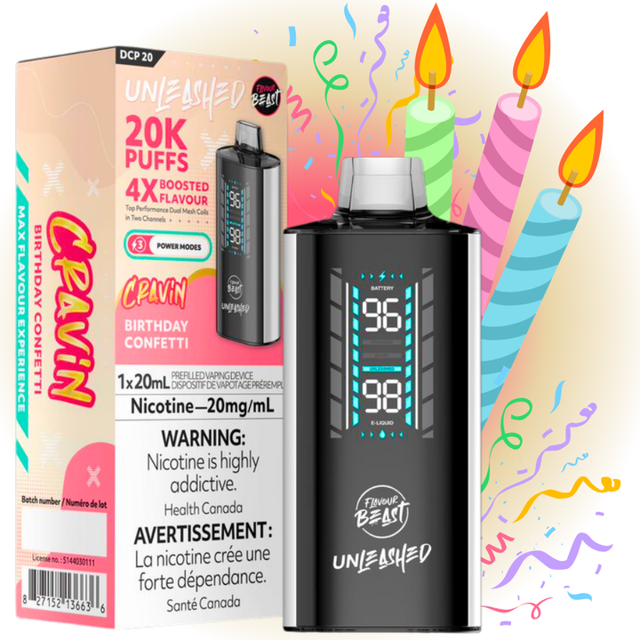 Flavour Beast Unleashed DCP 20K Disposable Vape - Birthday Confetti