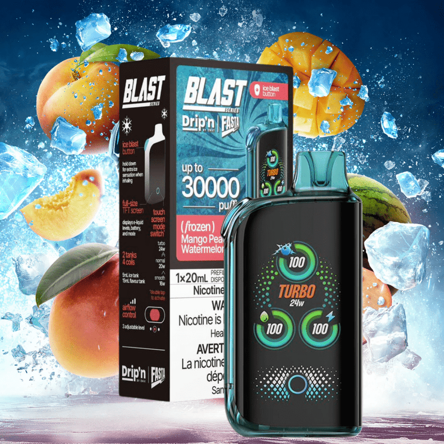 Drip'n Envi Disposable Vape 20mg / 30000 Envi Drip'n x Fasta Blast 30K Disposable Vape-Mango Peach Watermelon Envi Drip'n x Fasta Blast 30K-Mango Peach Watermelon in Yorkton