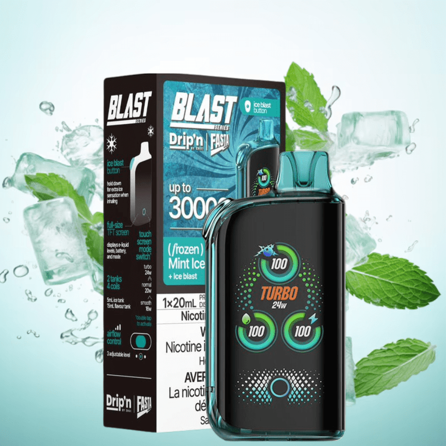 Drip'n Envi Disposable Vape 20mg / 30000 Envi Drip'n x Fasta Blast 30K Disposable Vape-Mint Ice Envi Drip'n x Fasta Blast 30K-Mint Ice - Yorkton Vape SuperStore