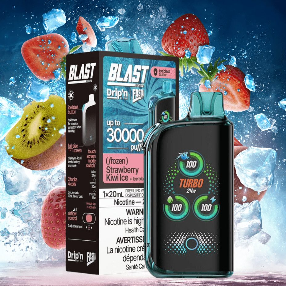 Drip'n Envi Disposable Vape 20mg / 30000 Envi Drip'n x Fasta Blast 30K Disposable Vape-Strawberry Kiwi Ice Envi Drip'n x Fasta Blast 30K-Strawberry Kiwi Ice - in Yorkton