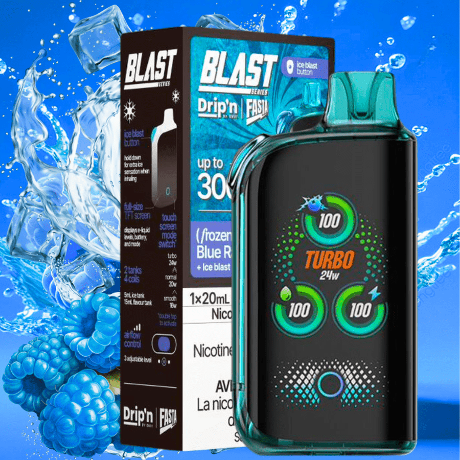 Drip'n Envi Disposable Vape 20mg / 30000 Puffs Envi Drip'n x Fasta Blast 30K Disposable Vape-Blue Raspberry Ice