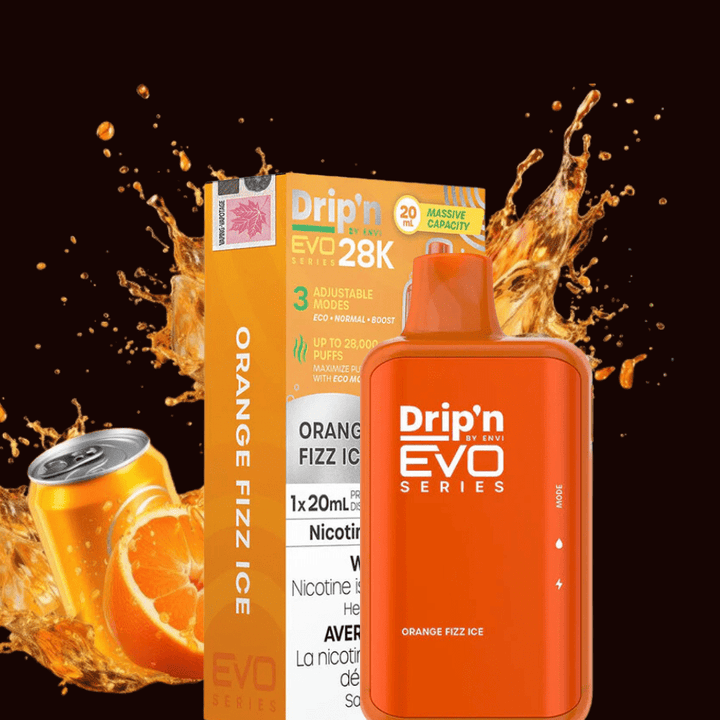 Drip'n Envi Disposables 28000 Puffs / 20mg Drip'n by Envi EVO 28k Disposable Vape-Orange Fizz Ice Drip'n by Envi EVO 28k Disposable Vape-Orange Fizz Ice - Yorkton