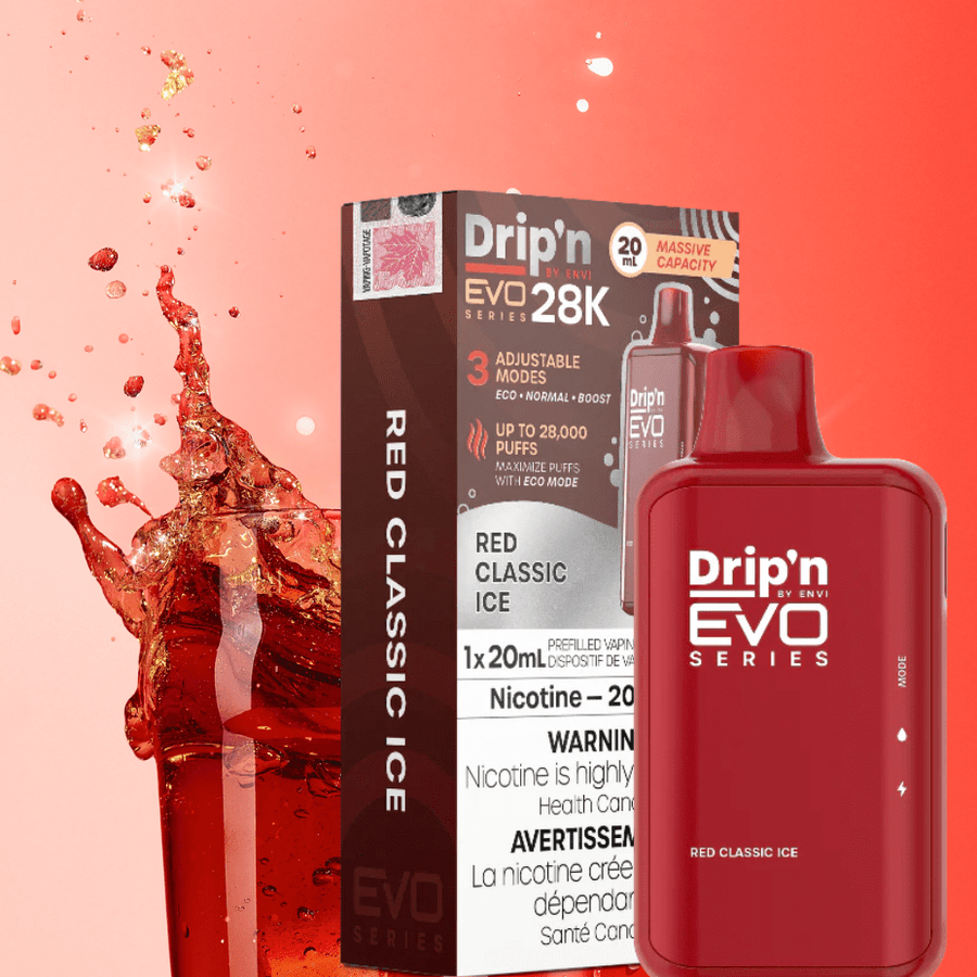 Drip'n Envi Disposables 28000 Puffs / 20mg Drip'n by Envi EVO 28k Disposable Vape-Red Classic Ice Drip'n by Envi EVO 28k Disposable Vape-Red Classic Ice - Yorkton