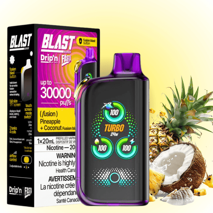 ENVI Drip'n Disposable Vape Envi Drip'n x Fasta Blast 30K Disposable Vape-Pineapple + Coconut Fusion Envi Drip'n x Fasta Blast 30K-Pineapple + Coconut Fusion in Yorkton