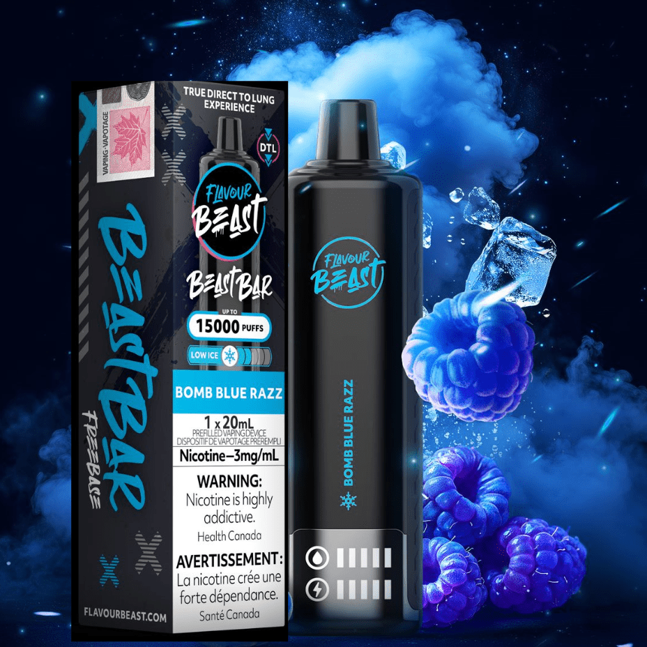 Flavour Beast Disposables 3mg / 15000 Puffs Flavour Beast Beast Bar 15k Disposable Vape-Bomb Blue Razz Flavour Beast Beast Bar 15k Disposable Vape-Bomb Blue Razz