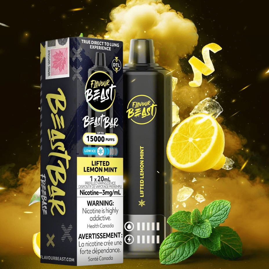 Flavour Beast Disposables 3mg / 15000 Puffs Flavour Beast Beast Bar 15k Disposable Vape-Lifted Lemon Mint Flavour Beast Beast Bar 15k Disposable Vape-Lifted Lemon Mint