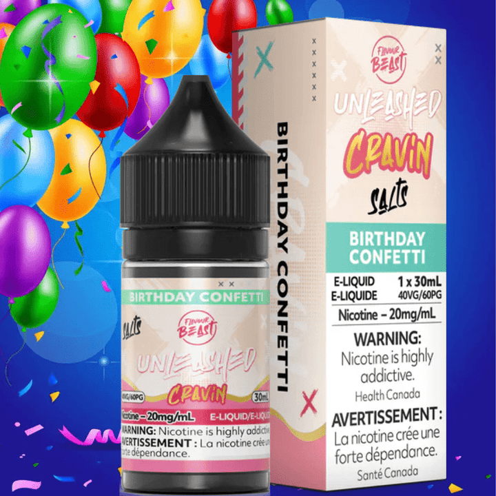 Flavour Beast Salts Salt Nic E-Liquid 30ml / 20mg Flavor Beast Unleashed Cravin Salts-Birthday Confetti - Yorkton