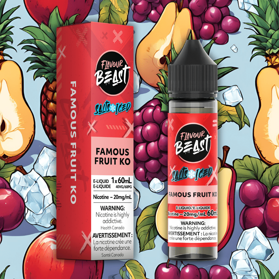 Flavour Beast Salts Salt Nic E-Liquid 60mL / 20mg Flavour Beast Salt-Famous Fruit KO Iced-60ml Flavour Beast Salt-Famous Fruit KO Iced 60ml in Canada