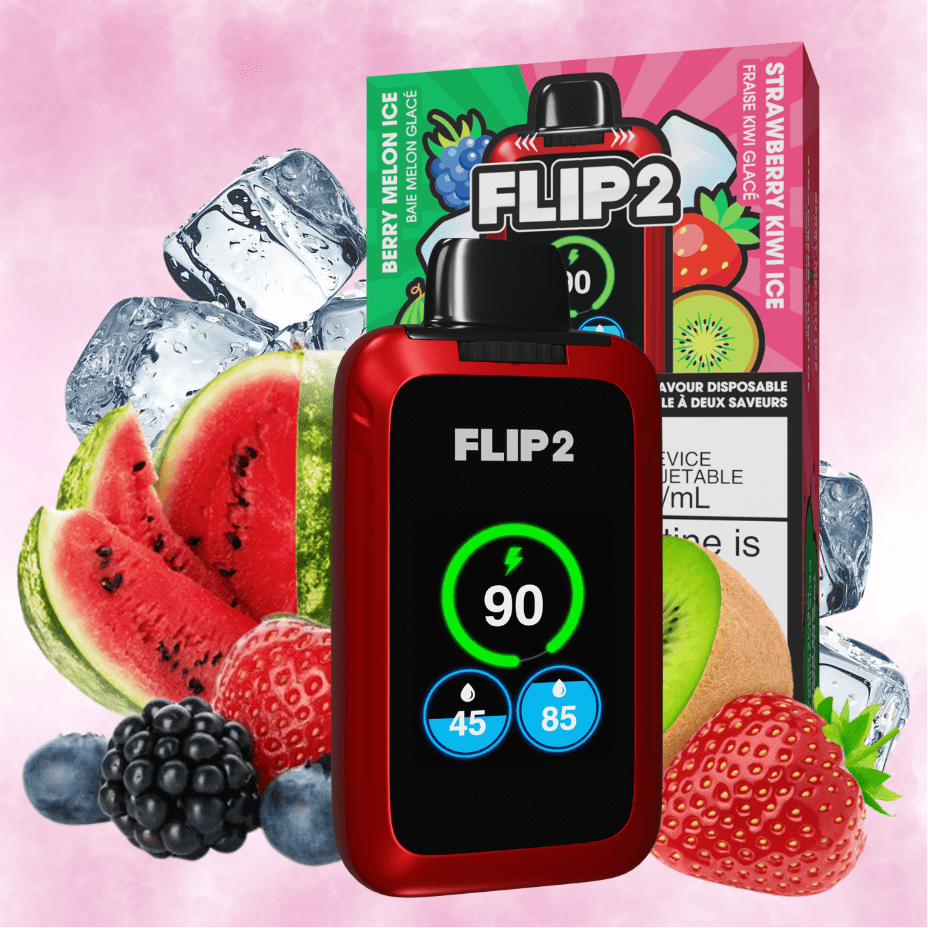 FLIP BAR Disposables 11000 Puffs Flip Bar 2 Disposable Vape-Berry Melon Ice and Strawberry Kiwi Ice