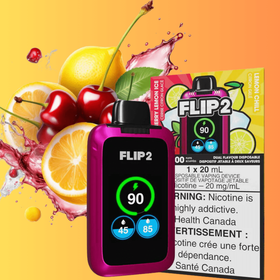 FLIP BAR Disposables 11000 Puffs Flip Bar 2 Disposable Vape-Cherry Lemon & Lemon Chill Flip Bar 2-in-1 Disposable Vape-Cherry Lemon & Lemon Chill