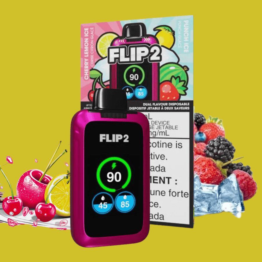 FLIP BAR Disposables 11000 Puffs Flip Bar 2 Disposable Vape-Cherry Lemon & Punch Ice Flip Bar 2 Disposable Vape-Cherry Lemon & Punch Ice