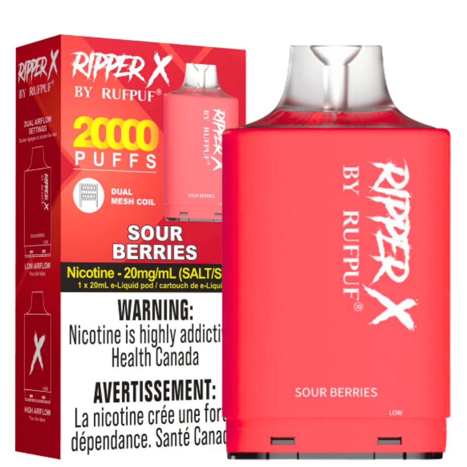 GCORE Closed Pod System 20mg / 35000 Puffs RufPuf Ripper X 35K - Sour Berries RufPuf Ripper X 35K - Sour Berries - Yorkton Vape Superstore, Canada