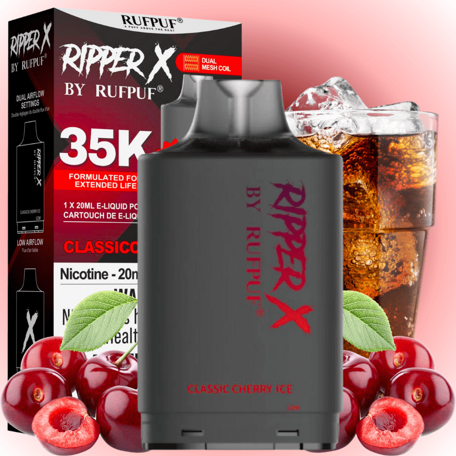 GCORE Closed Pod System RufPuf Ripper X 35K - Classic Cherry Ice RufPuf Ripper X 35K - Classic Cherry Ice - Yorkton Vape Superstore