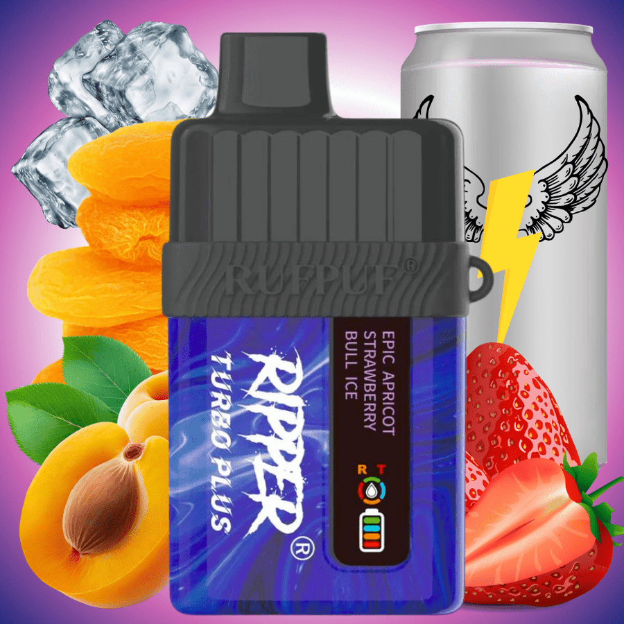 GCORE Disposables 20000 Puffs / 20mg RufPuf Ripper Turbo Plus 20K Disposable Vape - Epic Apricot Strawberry Bull Ice - Yorkton Vape SuperStore and Online Vape in Canada