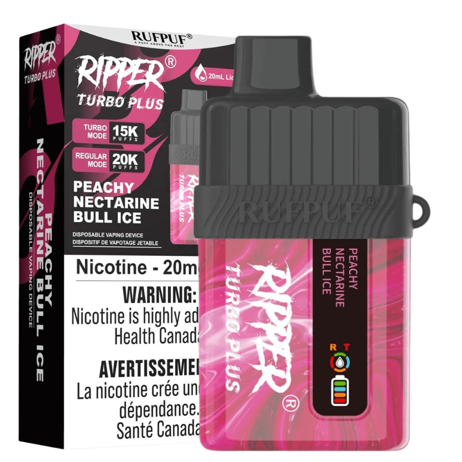 GCORE Disposables 20000 Puffs / 20mg RufPuf Ripper Turbo Plus 20K Disposable Vape - Peachy Nectarine Bull Ice RufPuf Ripper Turbo Plus 20K Disposable Vape - Peachy Nectarine Bull Ice