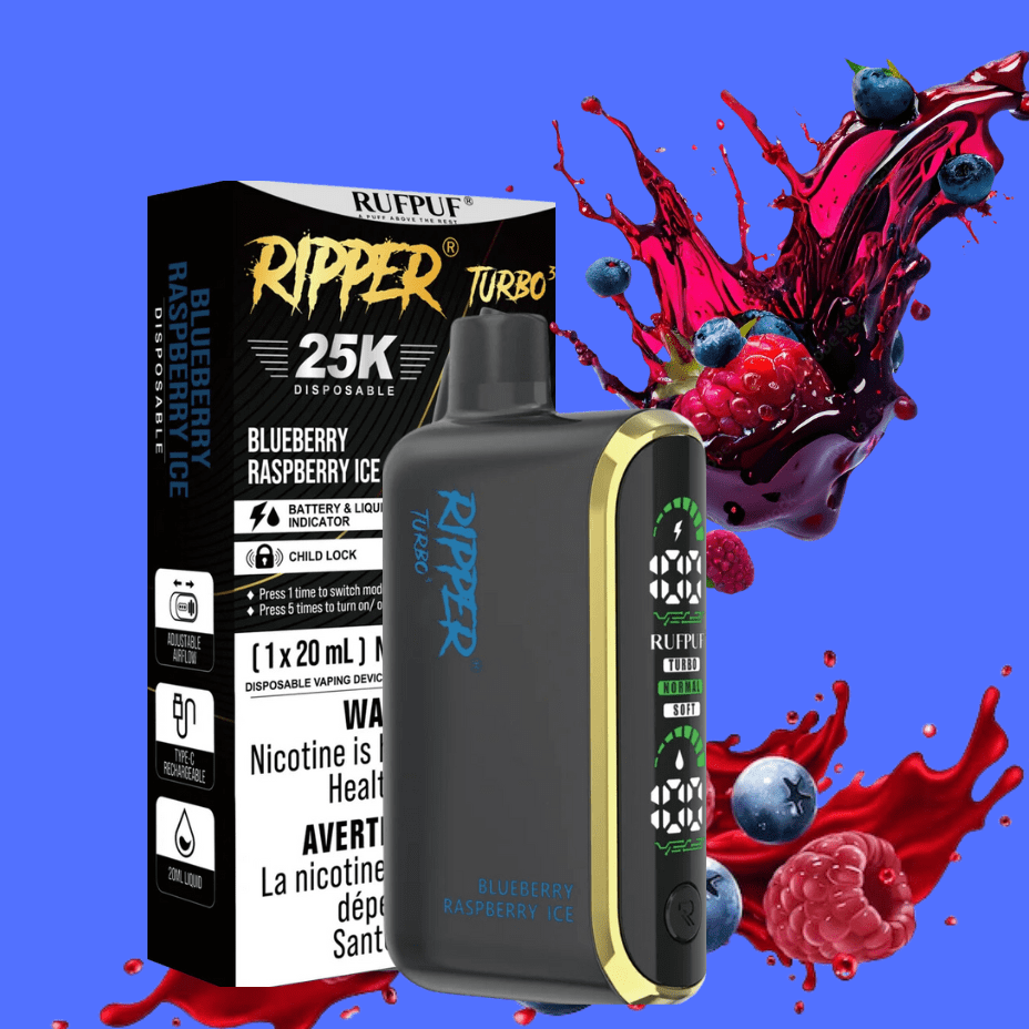 GCORE Disposables 25000 Puffs / 20mg Rufpuf Ripper T3 Disposable Vape-Blueberry Raspberry Ice Rufpuf Ripper T3 Disposable Vape-Blueberry Raspberry Ice-Regina