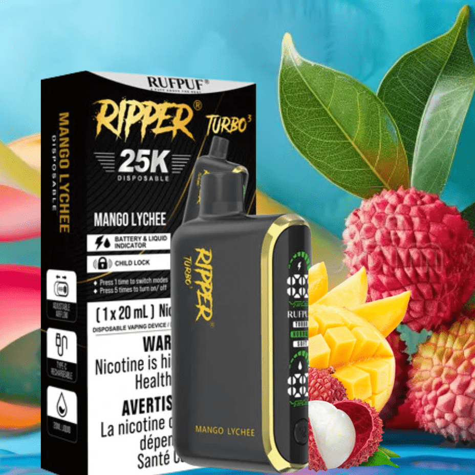 GCORE Disposables 25000 Puffs / 20mg Rufpuf Ripper T3 Disposable Vape-Mango Lychee Rufpuf Ripper T3 Disposable Vape-Mango Lychee - Regina, SK