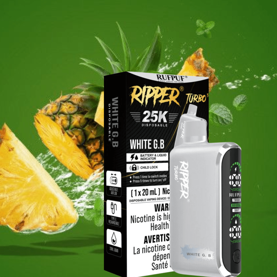 GCORE Disposables 25000 Puffs / 20mg Rufpuf Ripper T3 Disposable Vape-White GB Rufpuf Ripper T3 Disposable Vape-White GB - Regina, SK