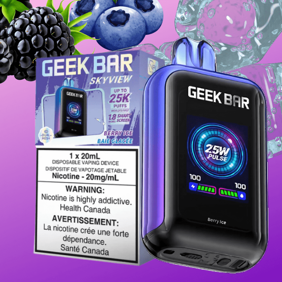 Geek Bar Disposable Vape 25000 Puffs / 20mg Geek Bar Skyview 25K Disposable Vape - Berry Ice Geek Bar Skyview 25K Disposable Vape - Blue Razz Ice Yorkton