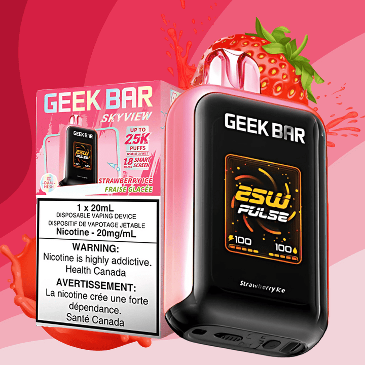 Geek Bar Disposable Vape 25000 Puffs / 20mg Geek Bar Skyview 25K Disposable Vape -Strawberry Ice