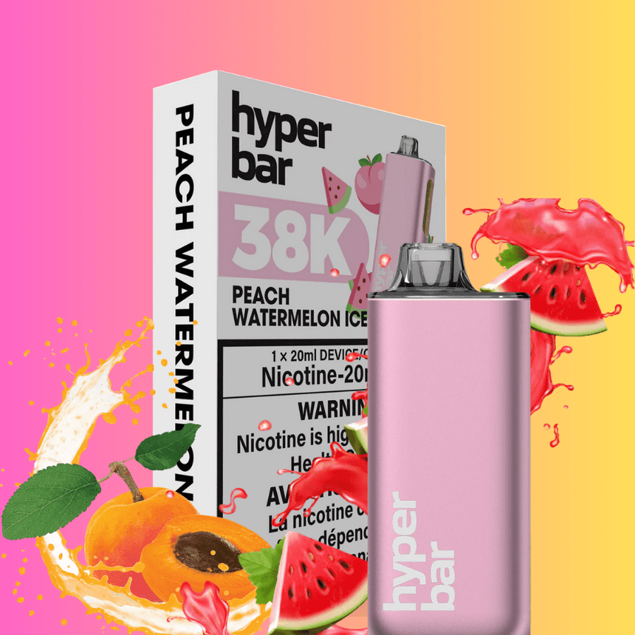 Hyper Bar Disposable 38000 Puffs / 20mg Hyper Bar BE38000 Disposable Vape-Peach Watermelon Ice Hyper Bar BE38000 Disposable Vape-Peach Watermelon Ice - Saskatchewan