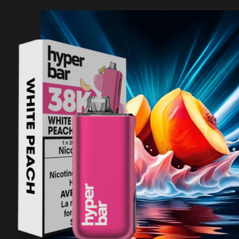 Hyper Bar Disposable 38000 Puffs / 20mg Hyper Bar BE38000 Disposable Vape-White Peach Hyper Bar BE38000 Disposable Vape-White Peach - Yorkton Sk