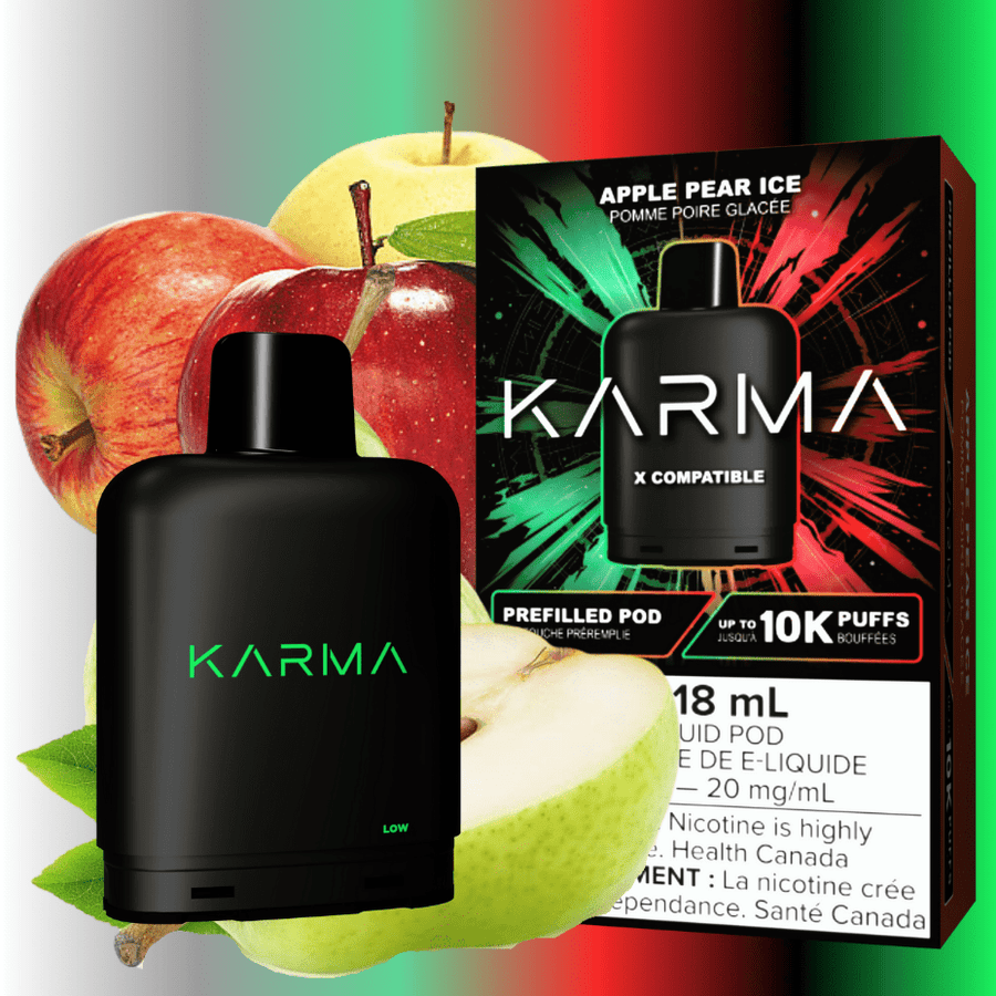 Karma Closed Pod Systems 18ml / 20mg Karma 10k Puff Pod-Apple Pear Ice Karma 10k Puff Pod-Apple Pear Ice - Yorkton Vape SuperStore