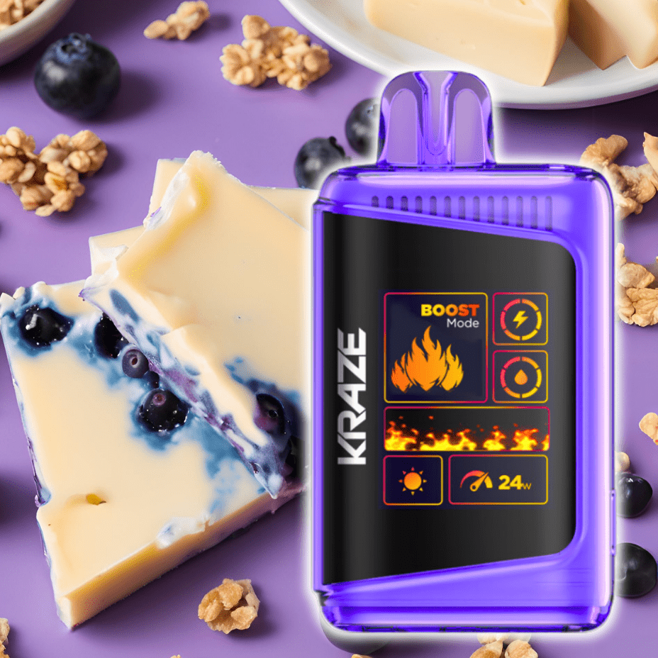 Kraze HD 20k Disposables Disposables 20000 Puffs / 20mg Kraze HD Mega 20k Disposable Vape - Blueberry Cheese Delight Kraze HD Mega 20k Disposable Vape - Blueberry Cheese Delight