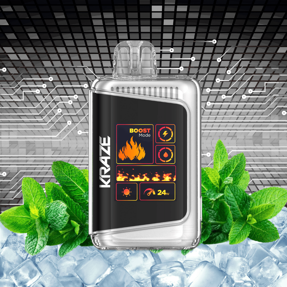 Kraze HD 20k Disposables Disposables 20000 Puffs / 20mg Kraze HD Mega 20k Disposable Vape - Fresh Mint Ice Kraze HD Mega 20k Disposable Vape - Fresh Mint Ice Yorkton, Canada