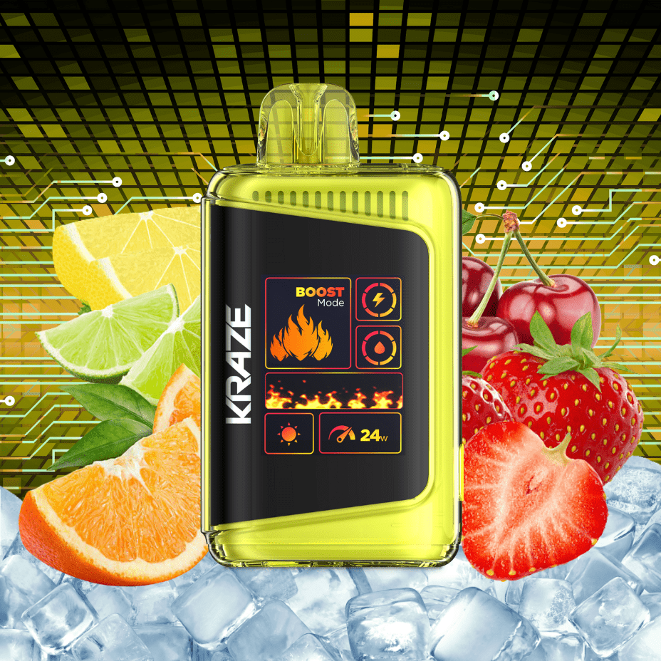 Kraze HD 20k Disposables Disposables 20000 Puffs / 20mg Kraze HD Mega 20k Disposable Vape - Fruit Flash Ice Kraze HD Mega 20k Disposable Vape - Fruit Flash Ice Yorkton, Canada