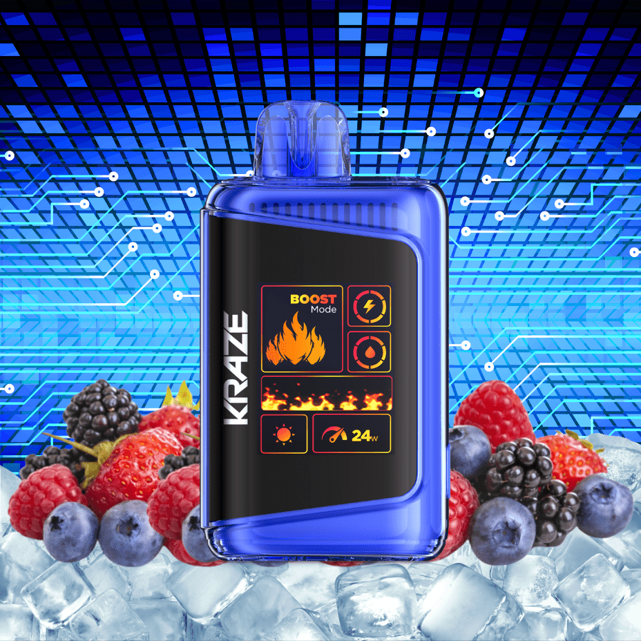 Kraze HD 20k Disposables Disposables 20000 Puffs / 20mg Kraze HD Mega 20k Disposable Vape - Triple Berry Ice Kraze HD Mega 20k Disposable Vape - Triple Berry Ice Yorkton, Canada