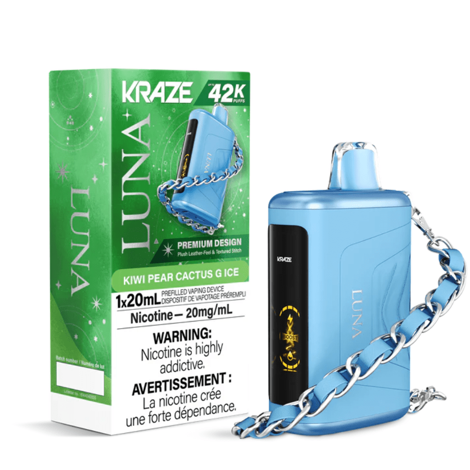 Kraze Luna Disposable Vape-Kiwi Pear Cactus G Ice Vapexcape Vape and Bong Shop Regina Saskatchewan