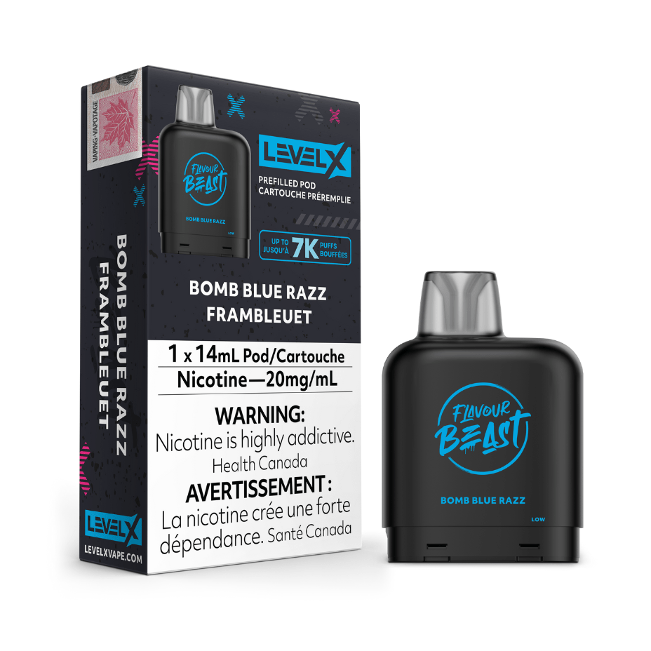 Level X Closed Pod Systems 20mg / 7000 Puffs Level X Flavour Beast Pod-Bomb Blue Razz Level X Flavour Beast Pod-Bomb Blue Razz-Yorkton Vape SuperStore