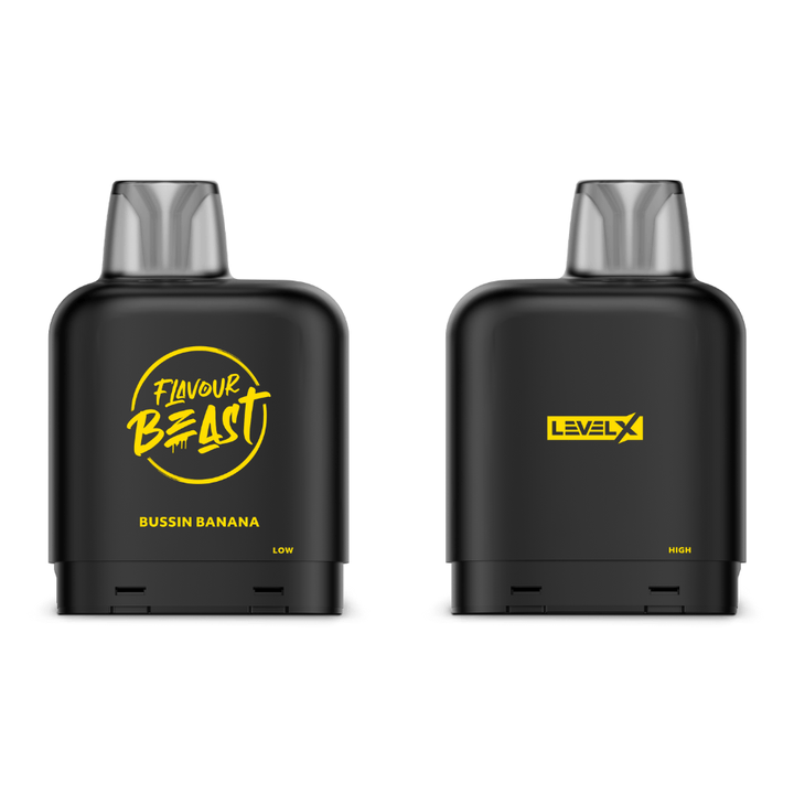 Level X Closed Pod Systems 20mg / 7000 Puffs Level X Flavour Beast Pod-Bussin Banana Level X Flavour Beast Pod-Bussin Banana-Yorkton Vape SuperStore