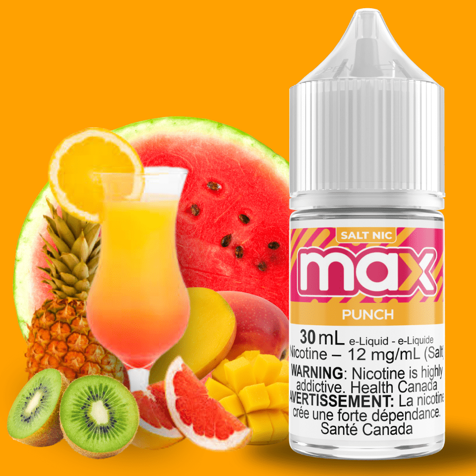 Max E-Liquid Salt Nic E-Liquid 30ml / 12mg Max E-Liquid - Punch Salt Max E-Liquid Punch Salt - Yorkton Vape SuperStore