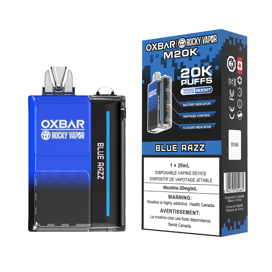 Rocky Vapor Disposables 20mg / 20000 Puffs OXBAR M20K Disposable Vape - Blue Razz OXBAR M20K Disposable Vape - Blue Razz in Saskatchewan Canada