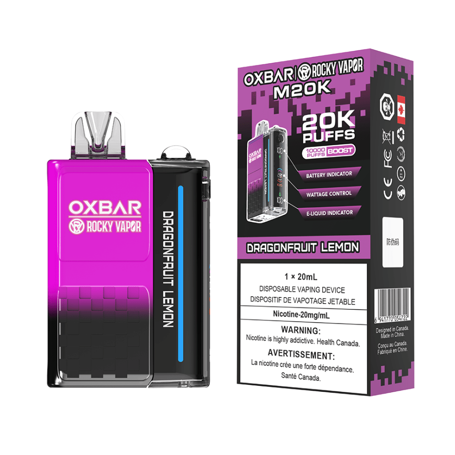 Rocky Vapor Disposables 20mg / 20000 Puffs OXBAR M20K Disposable Vape - Dragonfruit Lemon OXBAR M20K Disposable Vape - Dragonfruit Lemon in Canada