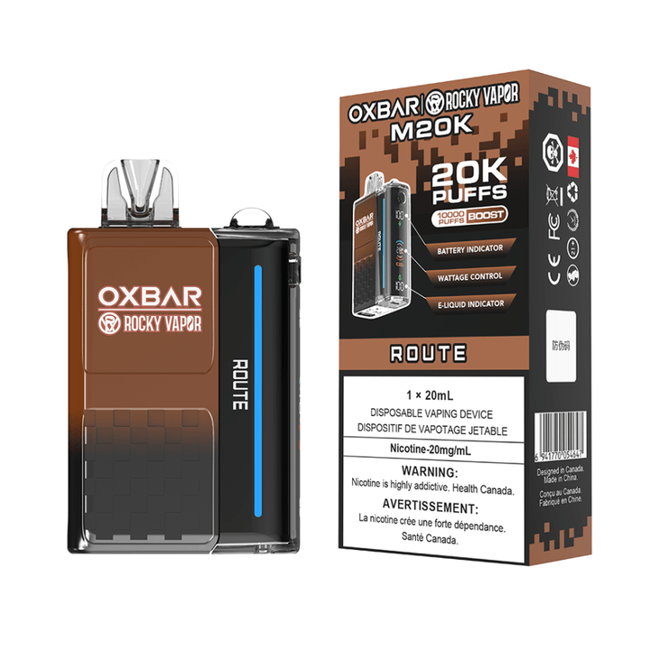 Rocky Vapor Disposables 20mg / 20000 Puffs OXBAR M20K Disposable Vape - Route OXBAR M20K Disposable Vape - Route in Saskatchewan Canada