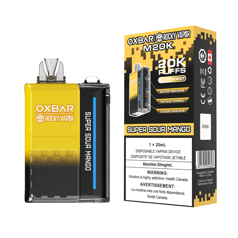 Rocky Vapor Disposables 20mg / 20000 Puffs OXBAR M20K Disposable Vape - Super Sour Mango OXBAR M20K Disposable Vape - Super Sour Mango in Canada