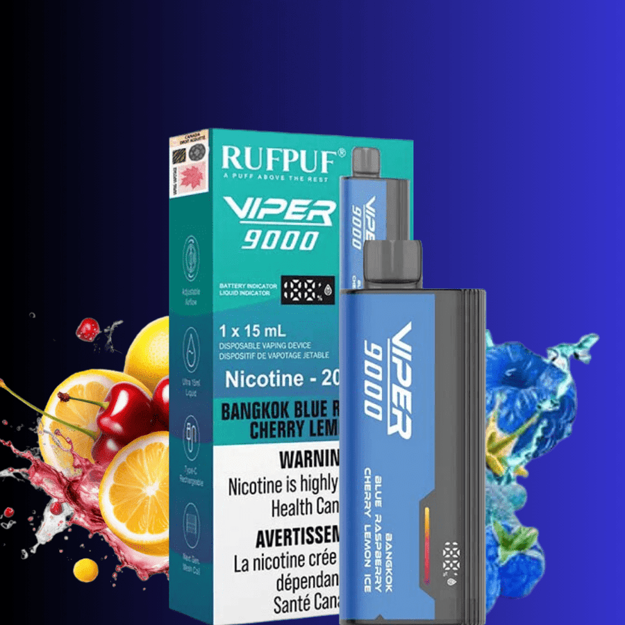 RufPuf Disposables Disposable Vape Rufpuf Viper 9000 Disposable Vape-Bangkok Blue Razz Cherry Lemon Rufpuf Viper 9000 - Bangkok Blue Razz Cherry Lemon in Yorkton SK