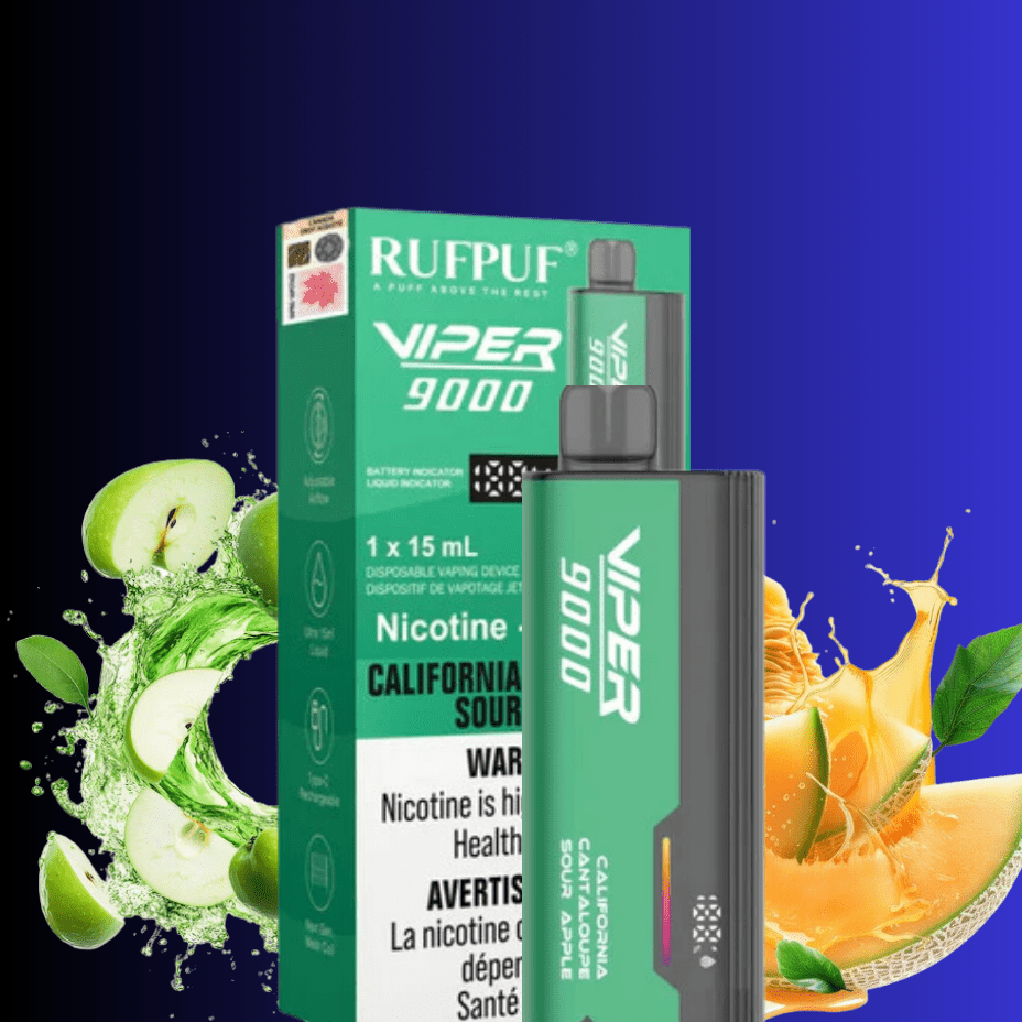 RufPuf Disposables Disposable Vape Rufpuf Viper 9000 Disposable Vape-California Cantaloupe Sour Apple Rufpuf Viper 9000 - California Cantaloupe Sour Apple in Yorkton SK