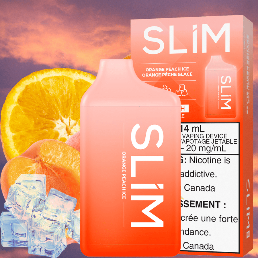 Slim Disposables 14mL / 20mg Slim 7500 Rechargeable Disposable Vape-Orange Peach Ice Slim 7500 Rechargeable Disposable Vape-Orange Peach Ice-Yorkton Vape 