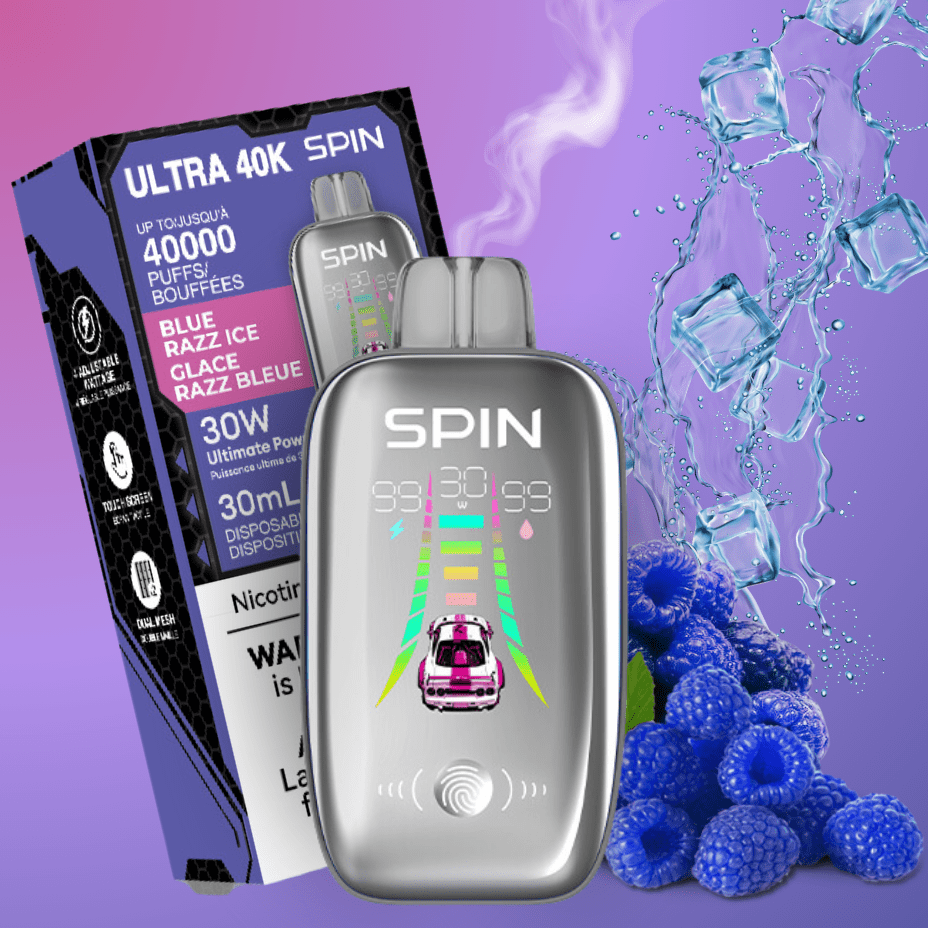 Spin Vape Disposable 40000 puffs / 20mg Spin Ultra 40k Disposable Vape - Blue Razz Ice Spin Ultra 40k Disposable Vape - Blue Razz Ice - Yorkton Canada