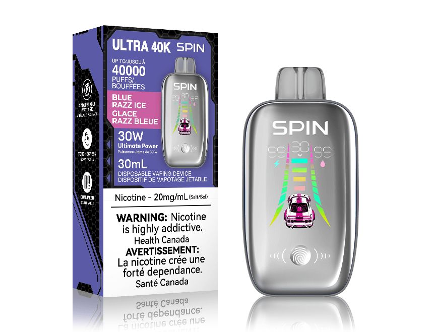 Spin Vape Disposable 40000 puffs / 20mg Spin Ultra 40k Disposable Vape - Blue Razz Ice Spin Ultra 40k Disposable Vape - Blue Razz Ice - Yorkton Canada