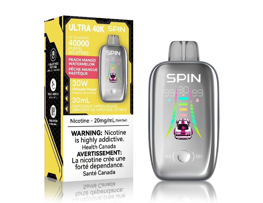 Spin Vape Disposable 40000 puffs / 20mg Spin Ultra 40k Disposable Vape - Peach Mango Watermelon Spin ultra 40k disposable - Peach Mango Watermelon - in Yorkton