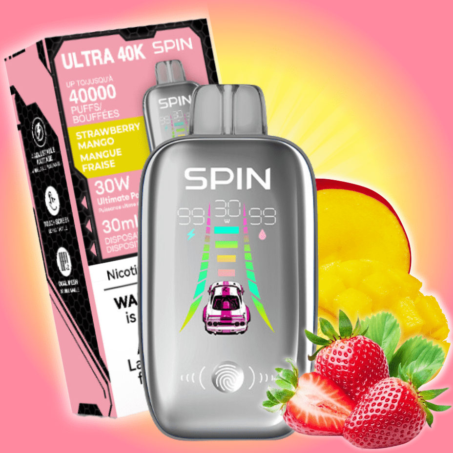 Spin Vape Disposable 40000 puffs / 20mg Spin Ultra 40k Disposable Vape - Strawberry Mango Spin Ultra 40k Disposable Vape - Strawberry Mango - Canada