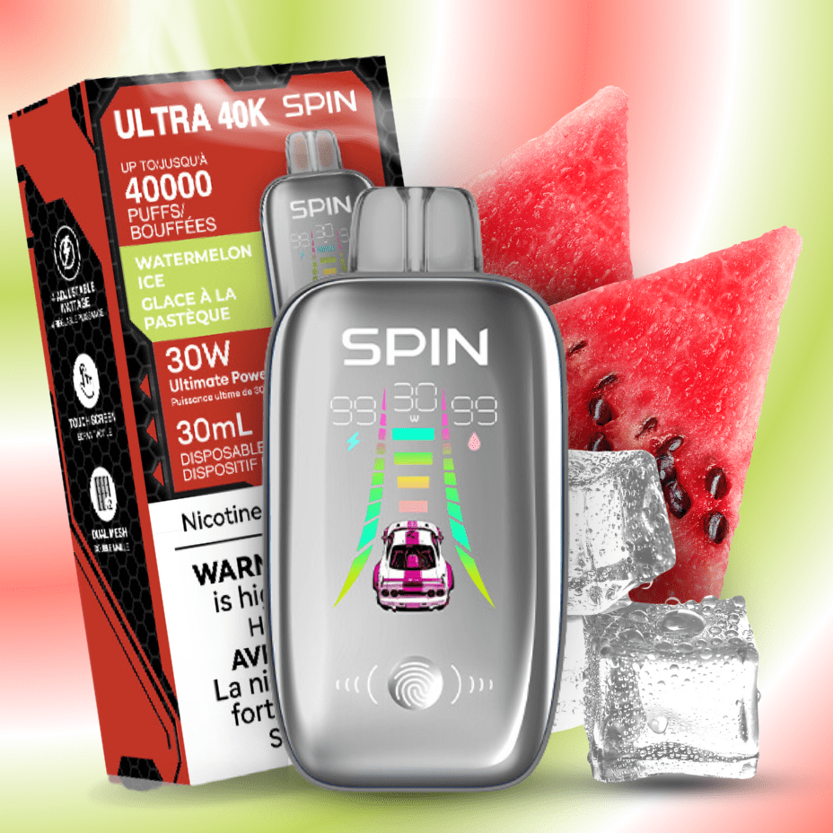 Spin Vape Disposable Vape 40000 Puffs / 20mg Spin Ultra 40k Disposable Vape - Watermelon Ice Spin Ultra 40k Disposable Vape - Watermelon Ice - Airdrie Vape Store