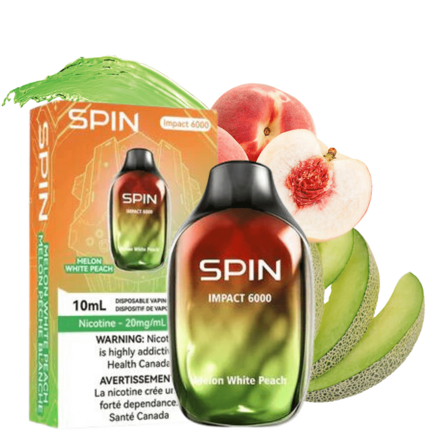 Spin Vape Disposables 20mg / 6000 Puffs SPIN Impact 6000 Disposable Vape-Melon White Peach SPIN Impact 6000 Disposable Vape-Melon White Peach-Vape SuperStore Sask