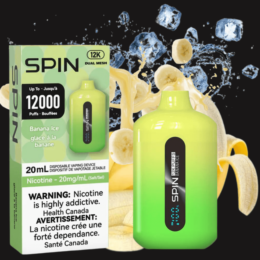 Spin Vape Disposables 20mg Spin Vape 12,000 Disposable Vape-Banana Ice Spin Vape 12,000 Disposable Vape-Banana Ice-Yorkton Vape SuperStore